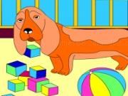 Play Kids coloring: the playful dog
