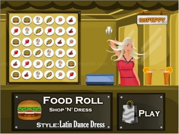 Food roll shop and dress - latin dance dress