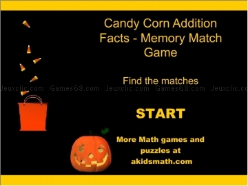Candy corn addition facts - memory match game