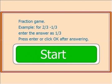 Fractions game subtraction