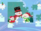 Play Santa claus and snowman jigsaw