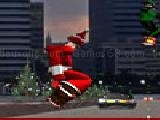 Skateboarding santa