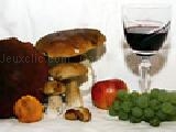 Jigsaw: mushrooms and wine