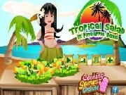 Play Tropical salad in pineapple bowl