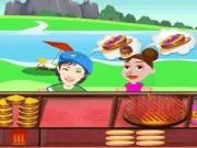 Play Burger stand serving