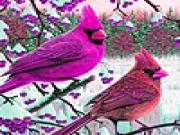 Play Cardinal birds in woods puzzle