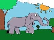 Play Beautiful elephant coloring now