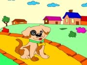 Play Kids coloring: cute puppy