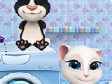 Play Baby angela and tom washing clothes now