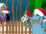 Play Oggy and cockroaches: x-mas snowball now