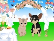 Cat and dog wedding dress up