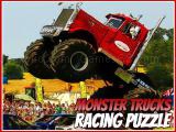 Play Monster trucks racing puzzle now