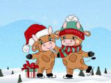 Play Cute christmas bull difference now