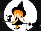 Play Cute halloween witches jigsaw now