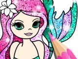 Play Mermaid coloring book glitter now