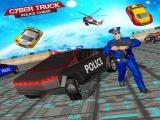 Play Us police cybertruck chase