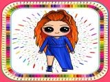 Play Coloring book game to draw a cute creative dolls
