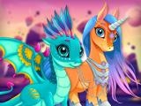 Play Cute unicorns and dragons puzzle now